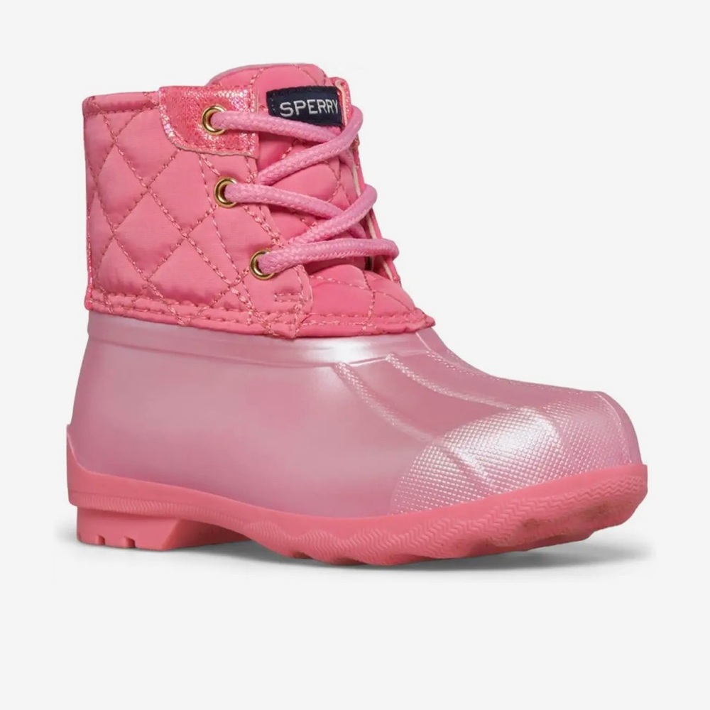 Sperry Kids Pink Quilted Rain Boots